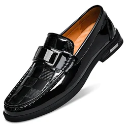 Patent Leather Loafers for Men Fashion Men Casual Shoes Gentleman Loafer Formal Shoes Instappers Heren Big Size 47 48 Platform