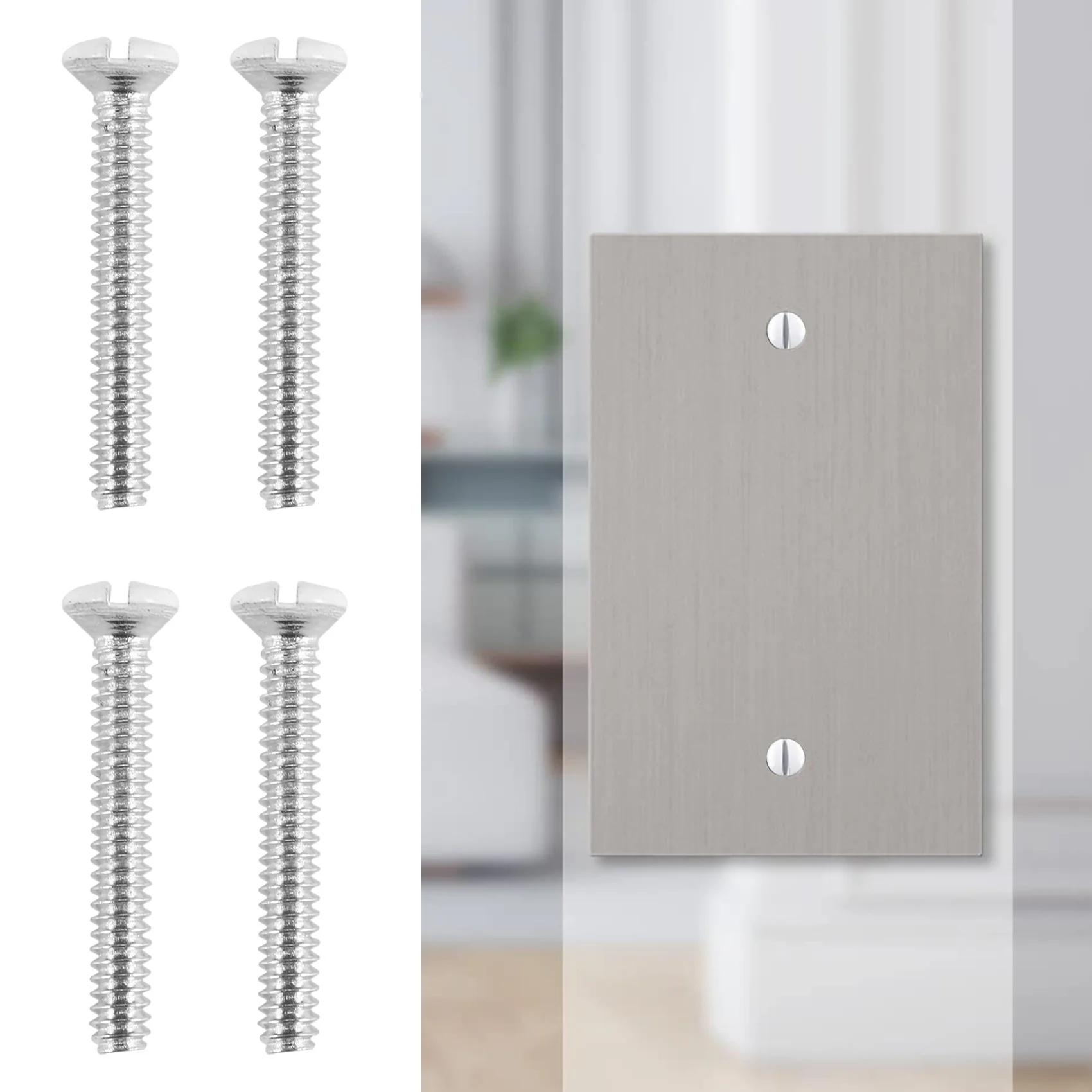 Most-120 قطعة مسامير لوحة الحائط الأبيض 1 بوصة طويلة مشقوق 6-32 المواضيع التبديل غطاء مسامير البيضاوي رئيس المطحونة فتحة مسامير الجدار