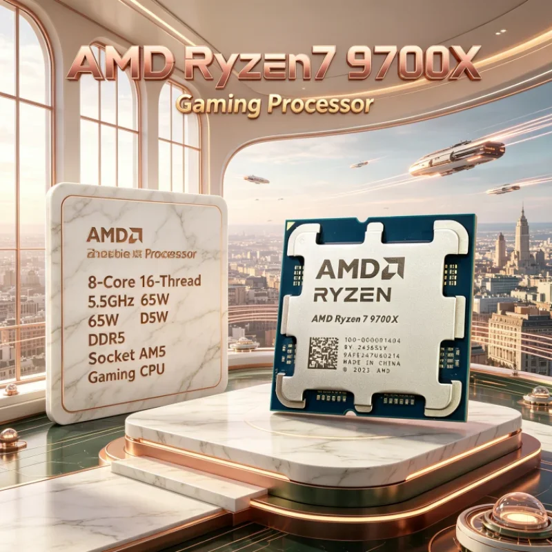 AMD Ryzen 7 9700X 8-Core 16-Thread 4NM Up to 5.5GHz L3=32M 3.8GHz 65W without fan Socket AM5 DDR5 PCIe 5.0 CPU for Gaming PC