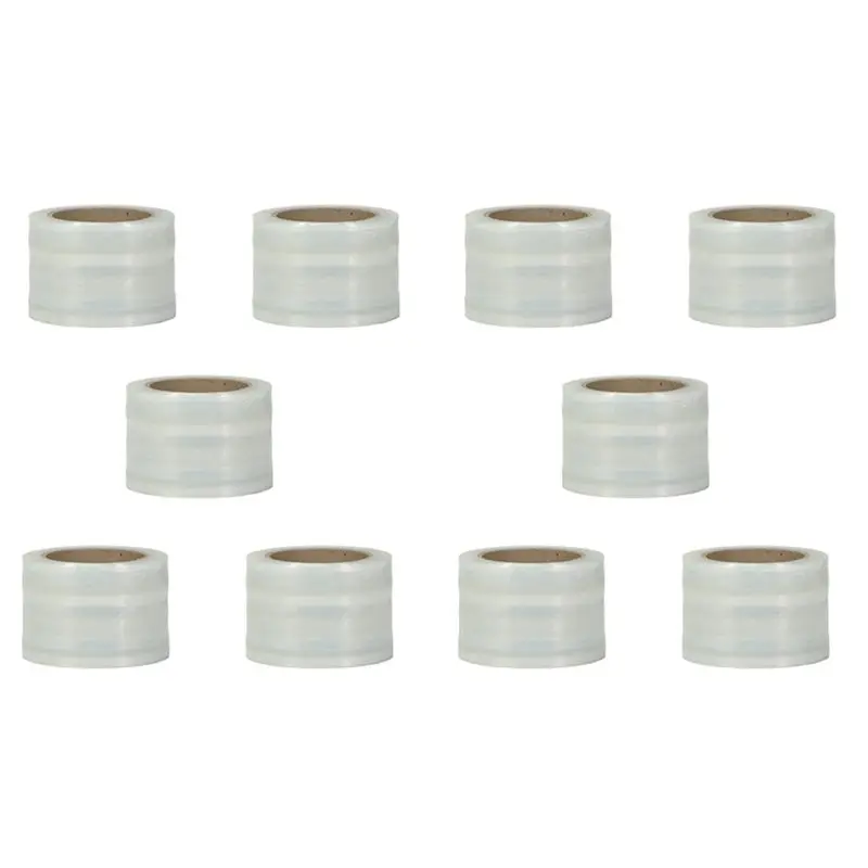 

10 шт., 3 см, узкая стрейч-пленка прозрачная/непрозрачная, прозрачная пластиковая пленка для паллет, длина 200 метров - AT30