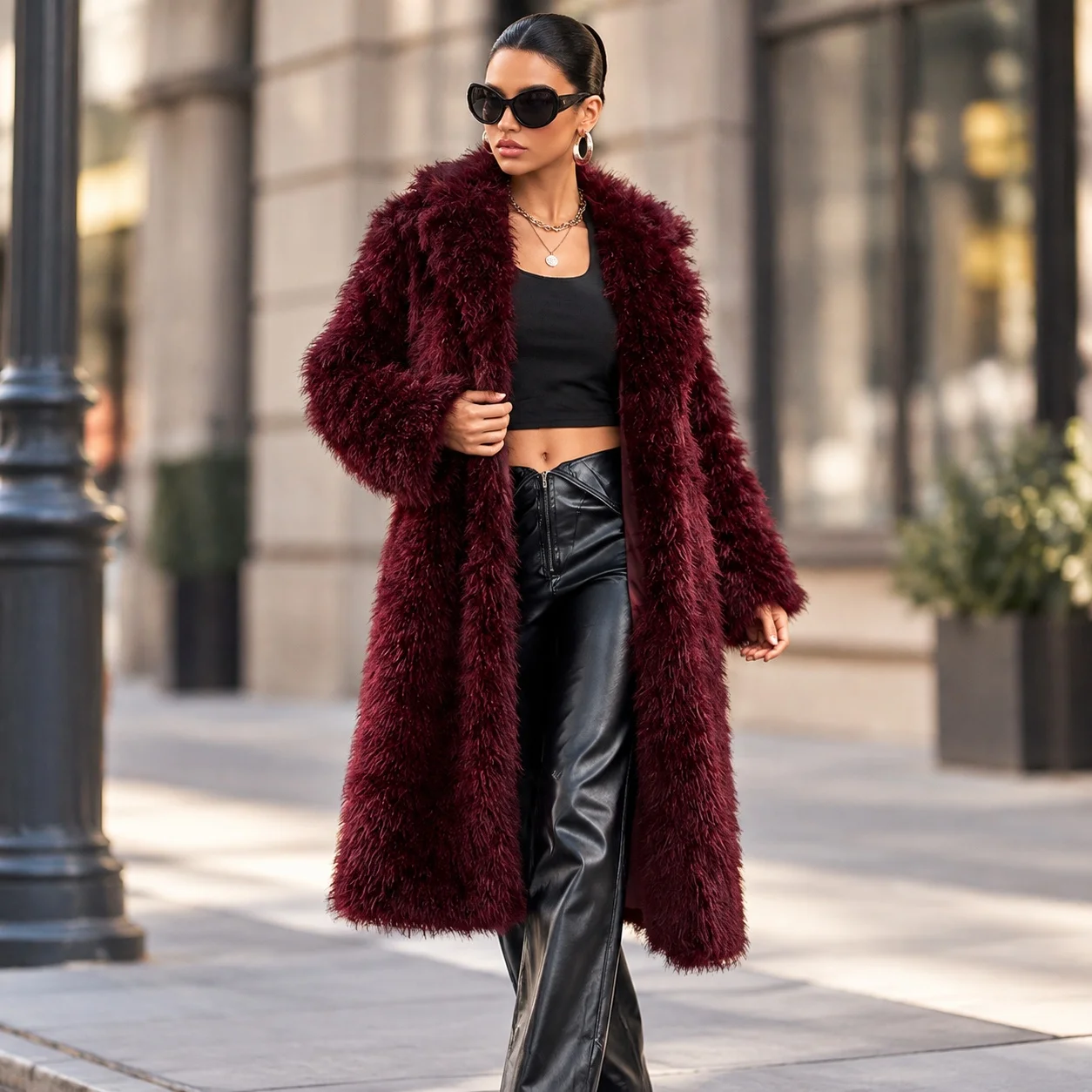 No Hood Coat Long Length with Regular Sleeve Elegant Office Wear Urban Style Women Coat Autumn Long Sleeve Notched Collar