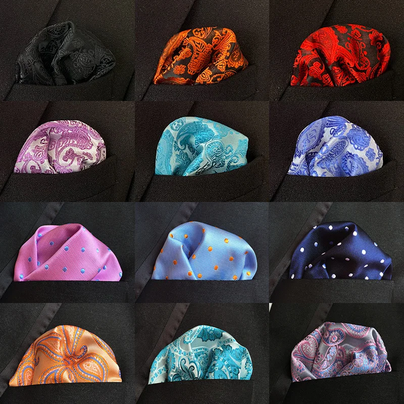 25 * 25 cm Męskie garnitury biznesowe Kieszonkowe chusteczki do nosa na wesele Moda Paisley Dot Hankies Męski ręcznik na klatkę piersiową Prezent