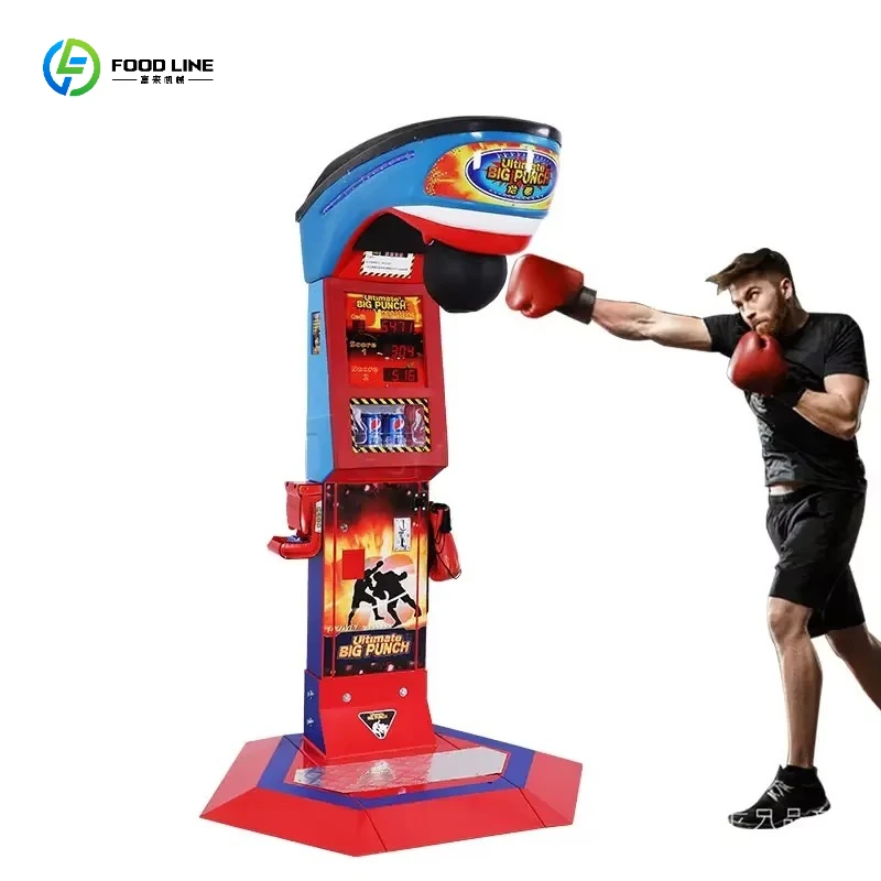 2026 Hot Sale Stainless Steel Coin Operated Punching Boxing Arcade Games Machine English Language Ticket Redemption Customized