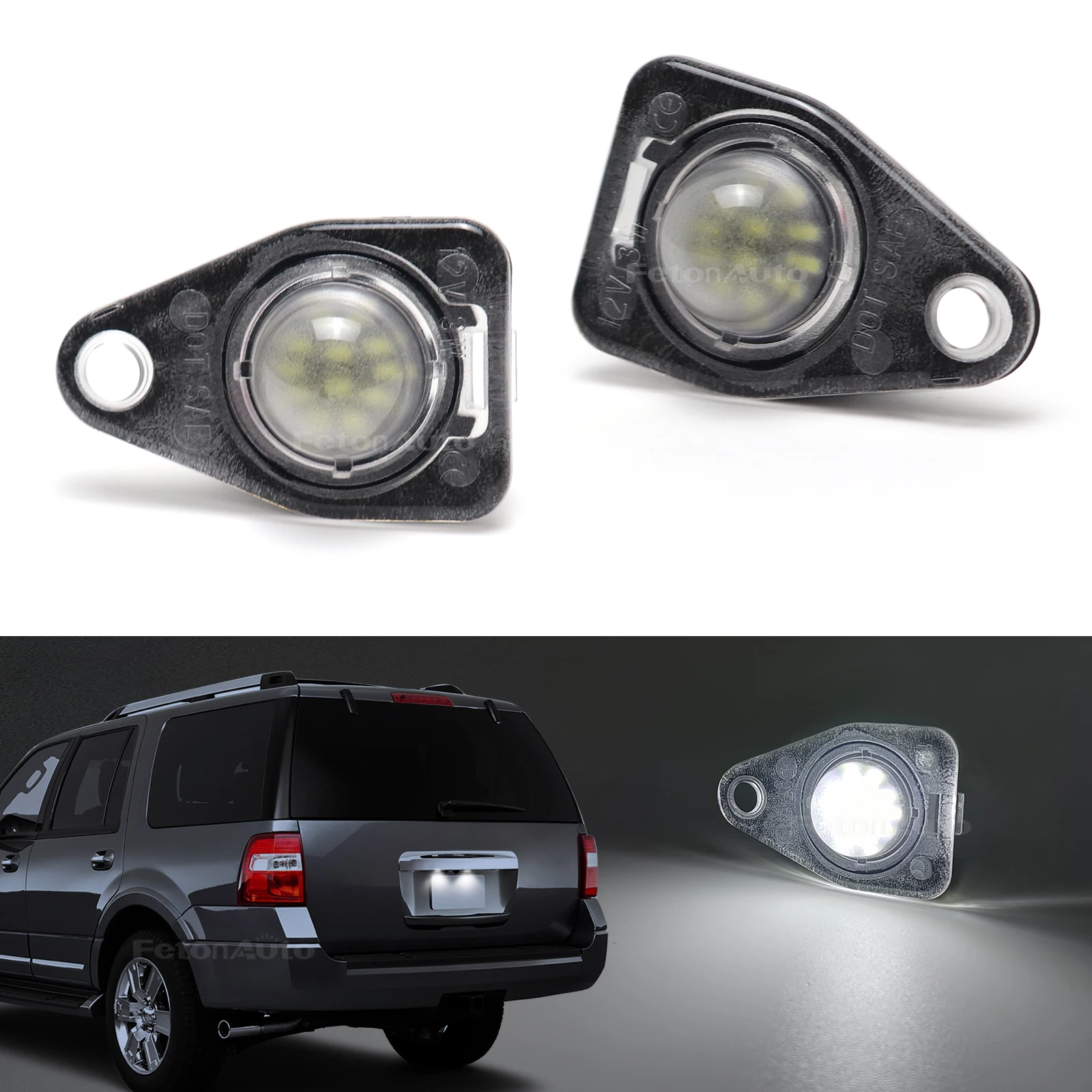 Substituição branca do conjunto da lâmpada da etiqueta da luz da placa de licença do diodo emissor de luz para Ford Expedition Freestar Freestyle aurus Lincoln Navigator