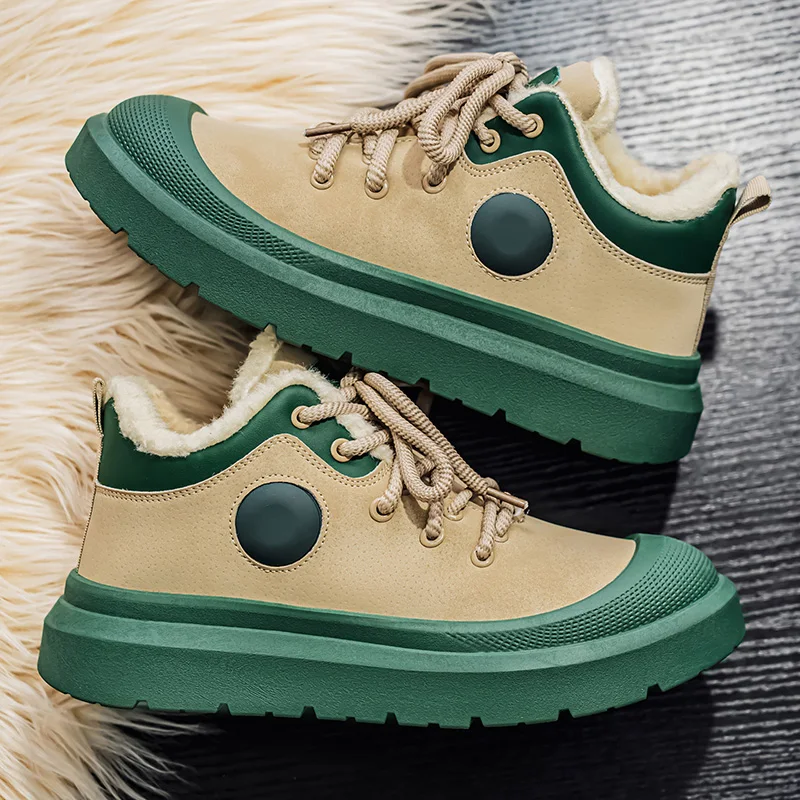 شتاء جديد موضة شعبية الاتجاه سميكة سوليد عادية متعددة الاستخدامات مريحة دافئة وقطيفة الرجال الارتفاع زيادة الأحذية الرياضية #2