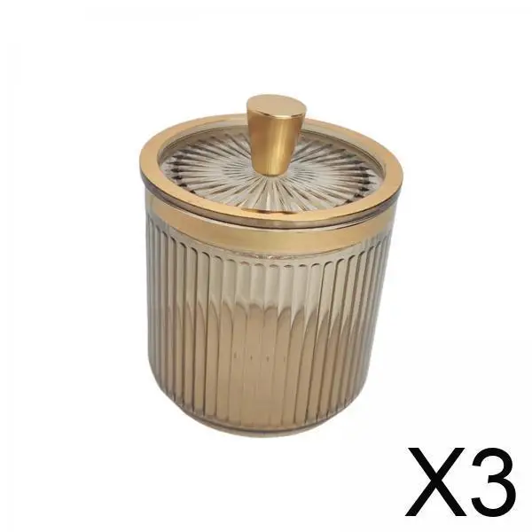 

Small Makeup Pad Storage Case Clear Plastic Organizer with Lid for Desktop Bathroom Vanity Makeup Lovers