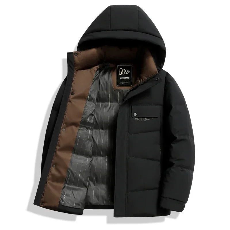 YEAE nuovo piumino invernale con cappuccio staccabile per uomo piumino da uomo addensato regolare cappotto invernale caldo Top