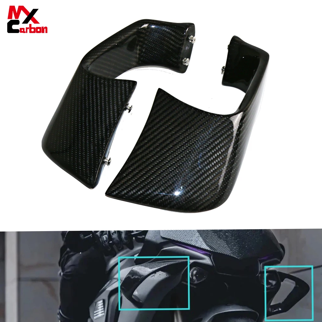 Motorcycle Carbon Fiber Winglets Air Deflectors Front Spoiler Covers Accessories for Yamaha R1 R1M 2015 2016 2020 2021 2022 2023