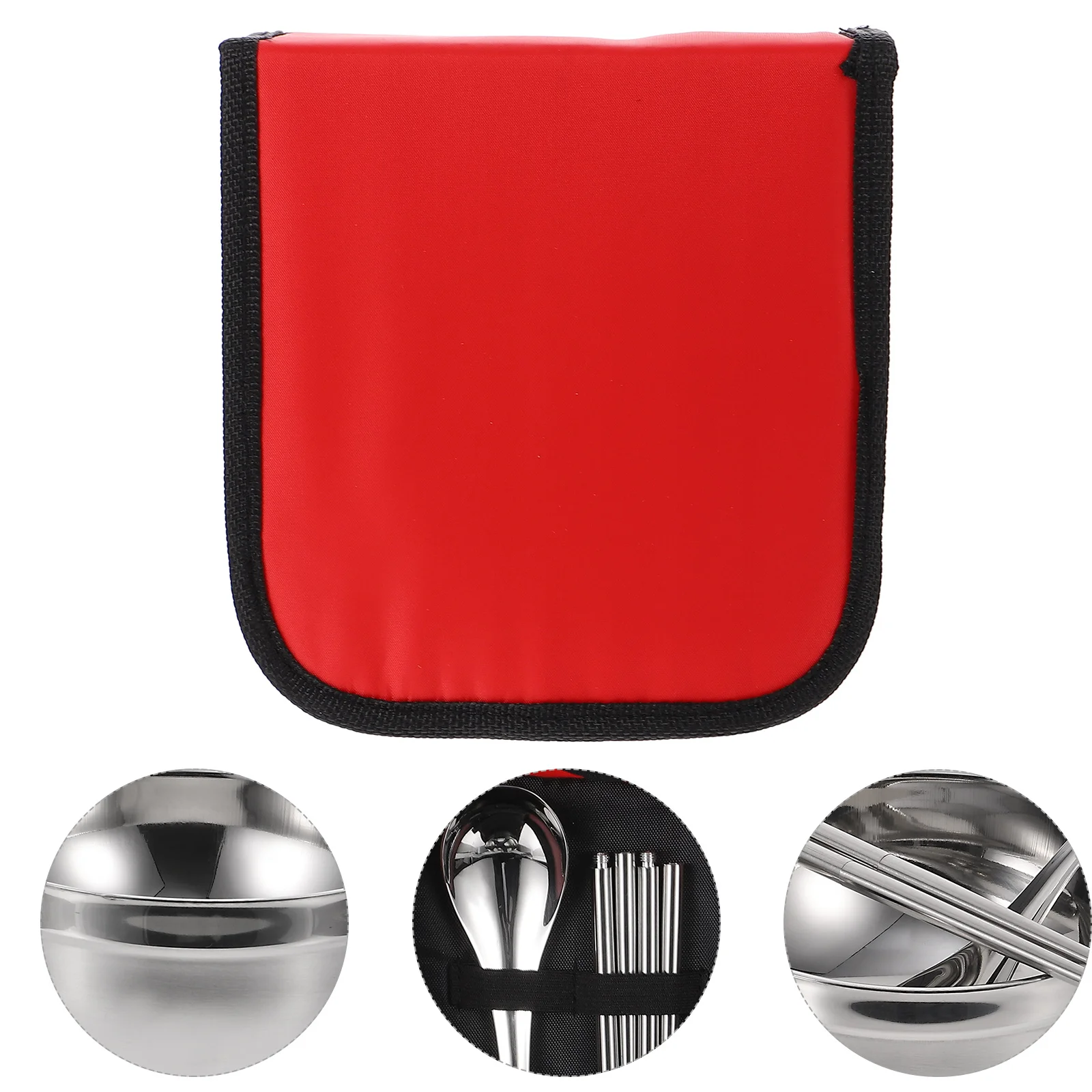 

1Set Stainless Steel Portable Bowl Chopsticks Spoons Set Antiskid Sturdy Tableware Storage Bag Perfect for Outdoor Home Dining