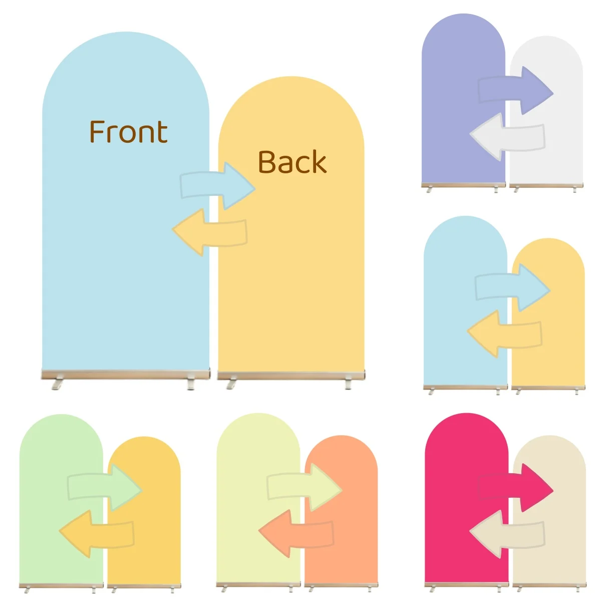 Double Sided Arch Cover Backdrop Birthday Wedding Baby Shower Party Decoration Solid Color Elastic Spandex Fabric Background