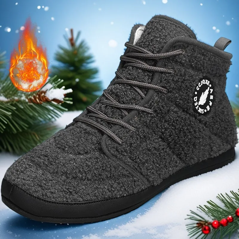 

YRZL Men's Slippers Warm Bedroom House Shoes Men Boots Thin Bottom Designer Men Shoe Comfortable Casual Flat Man Walking Shoes