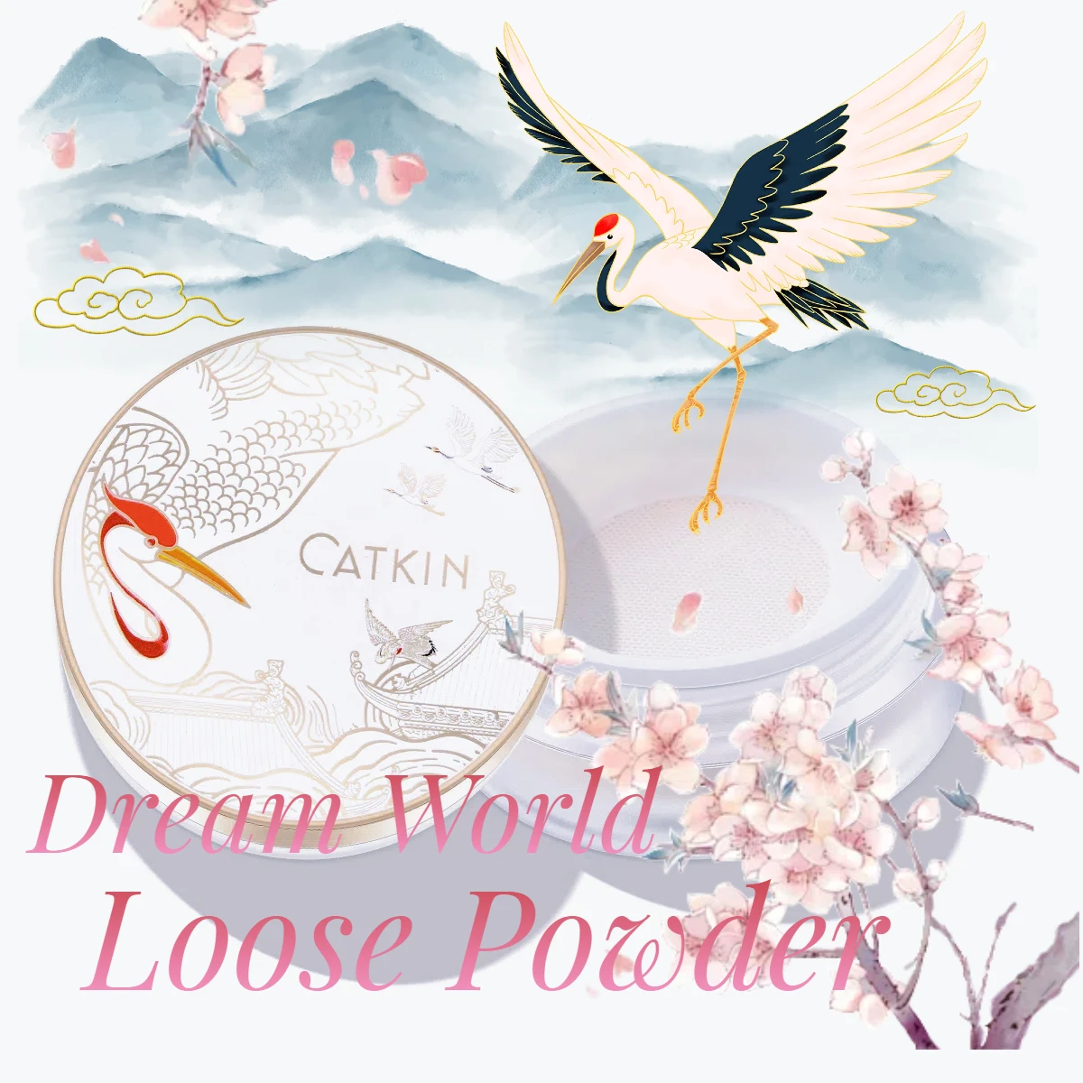 

CATKIN Air Loose Setting Powder Oil Control Matte Natural with Puff, Makeup Loose Powder