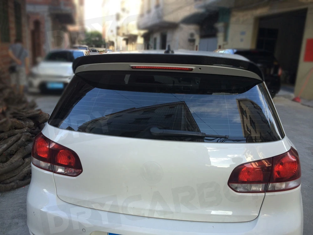 

Carbon Fiber Rear Roof Spoiler Boot Trunk wings for VW Golf 6 VI MK6 GTI R20 Spoiler 2010-2013 R Style Non For Base Bumper