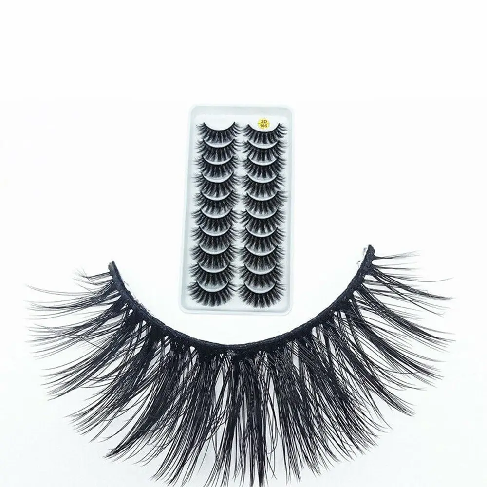 Handgefertigte, mehrschichtige Augen-Make-up-Werkzeuge, volles Volumen, dicke 3D-Nerzhaar-Wimpernverlängerung, falsche Wimpern