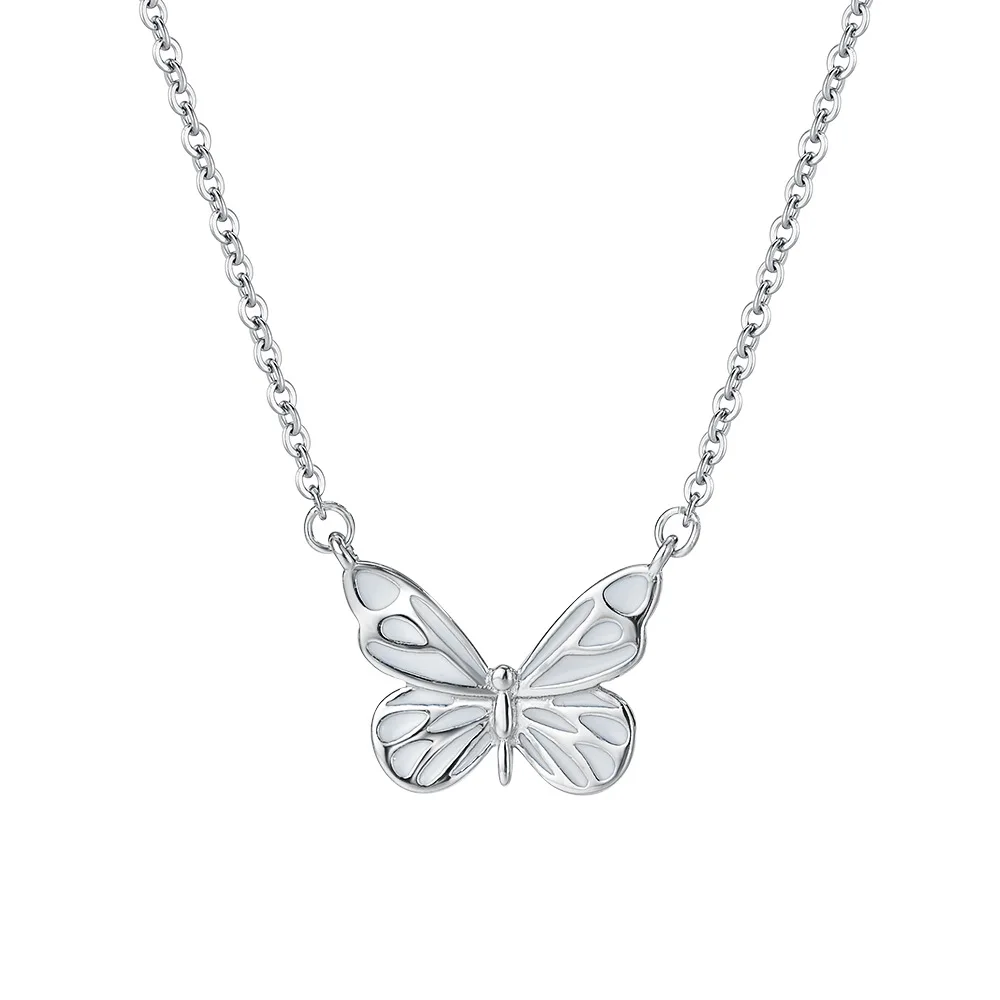 Luminous Butterfly Necklace and Bracelet -925 Silver Elegant Jewelry Gift for Women's  Party Wedding Valentine's Day Accessories