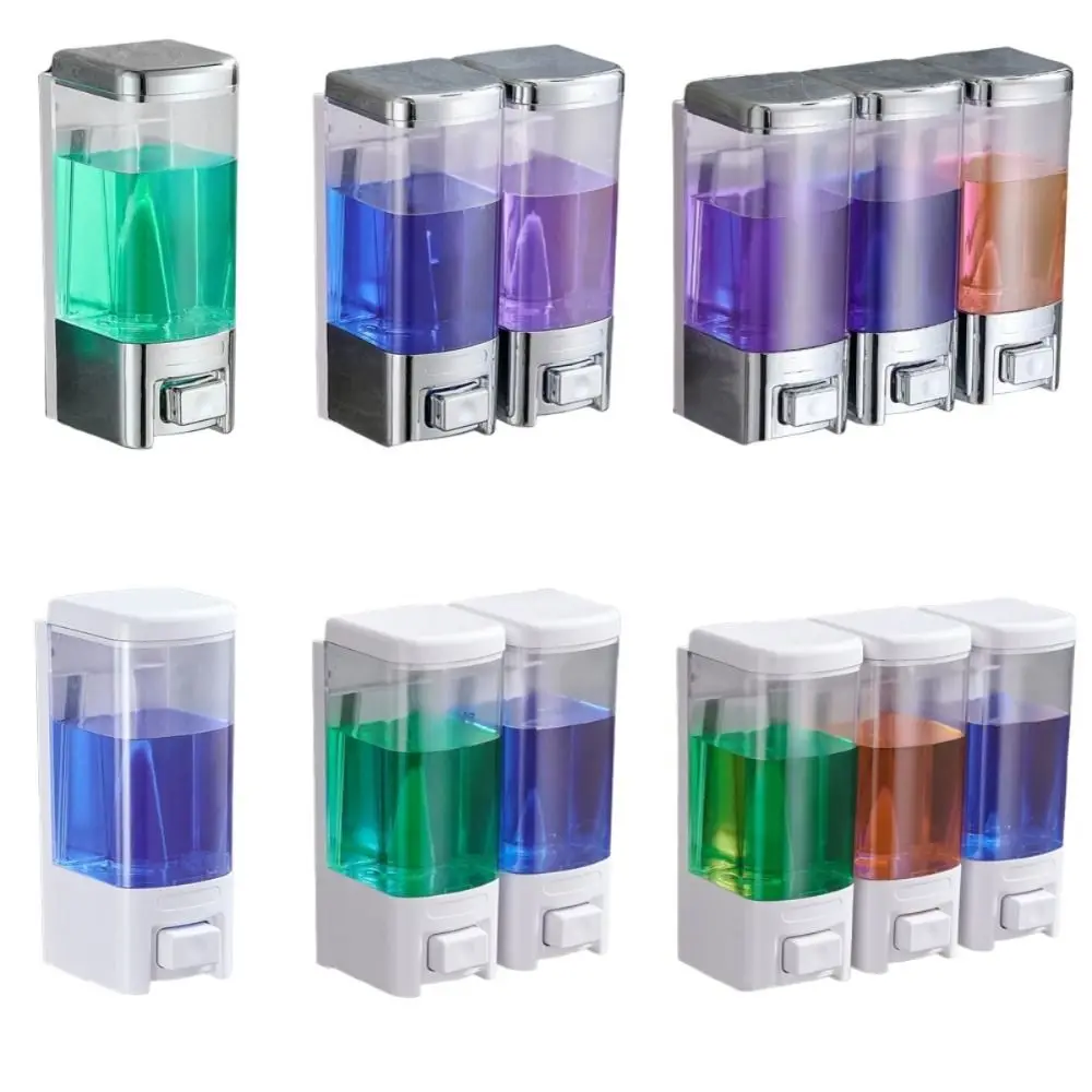 1/2/3Pcs 500ml Soap Liquid Dispenser Large Capacity Wall Mounted Shampoo Dispenser Bottle Manual Press Visible Window