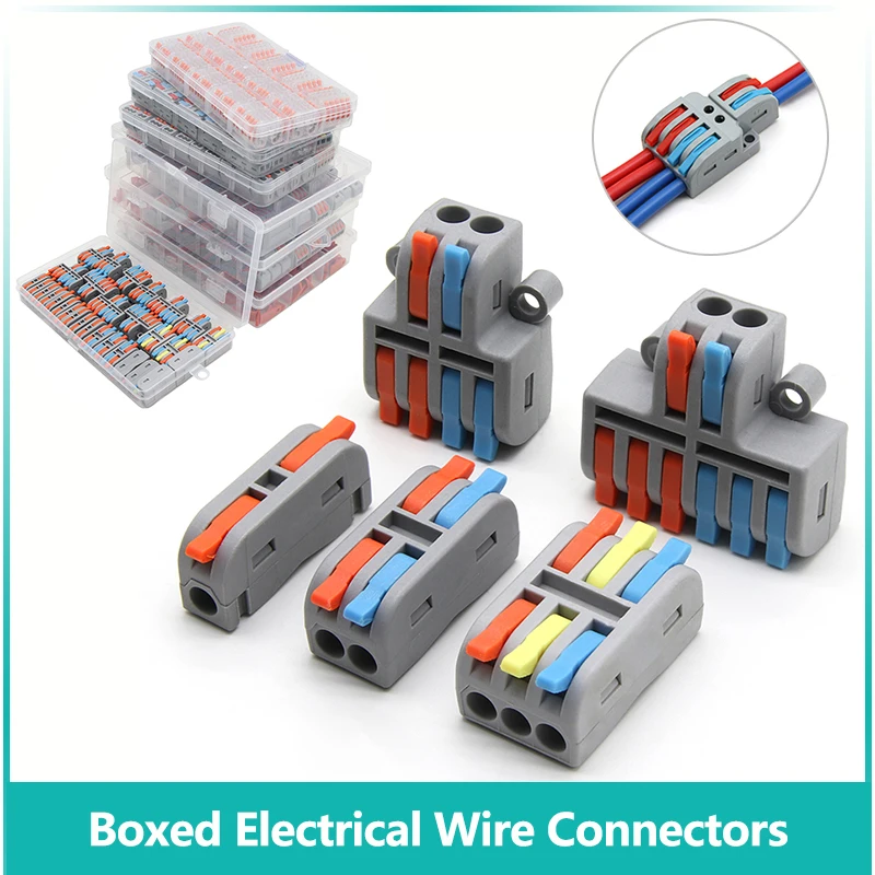 

Boxed Push-in Electrical Wire Connector Terminal Block For Cable Connection Block Universal Fast Wiring Cable Connectors