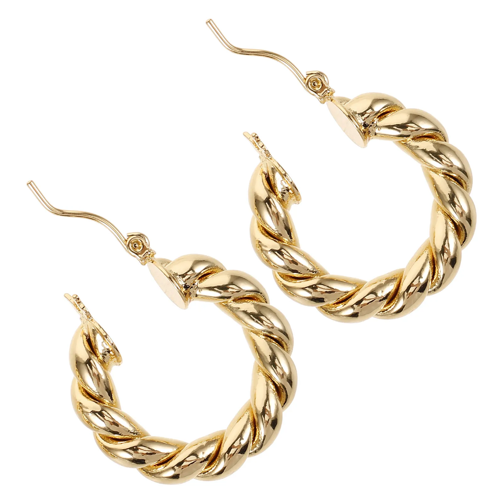 

Women'S Twist Style Earrings Real Gold Plated Dangle Elegant Party Jewelry Gift For Her Alloy Ear Studs Fashion Earrings