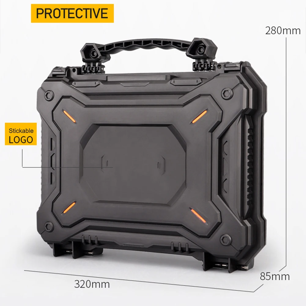 Tool Box Hard Carry Case Bag Waterproof Safety Carrying Case PU Portable Tools Suitcase Military Pistol Storage Bag & Foam Pads