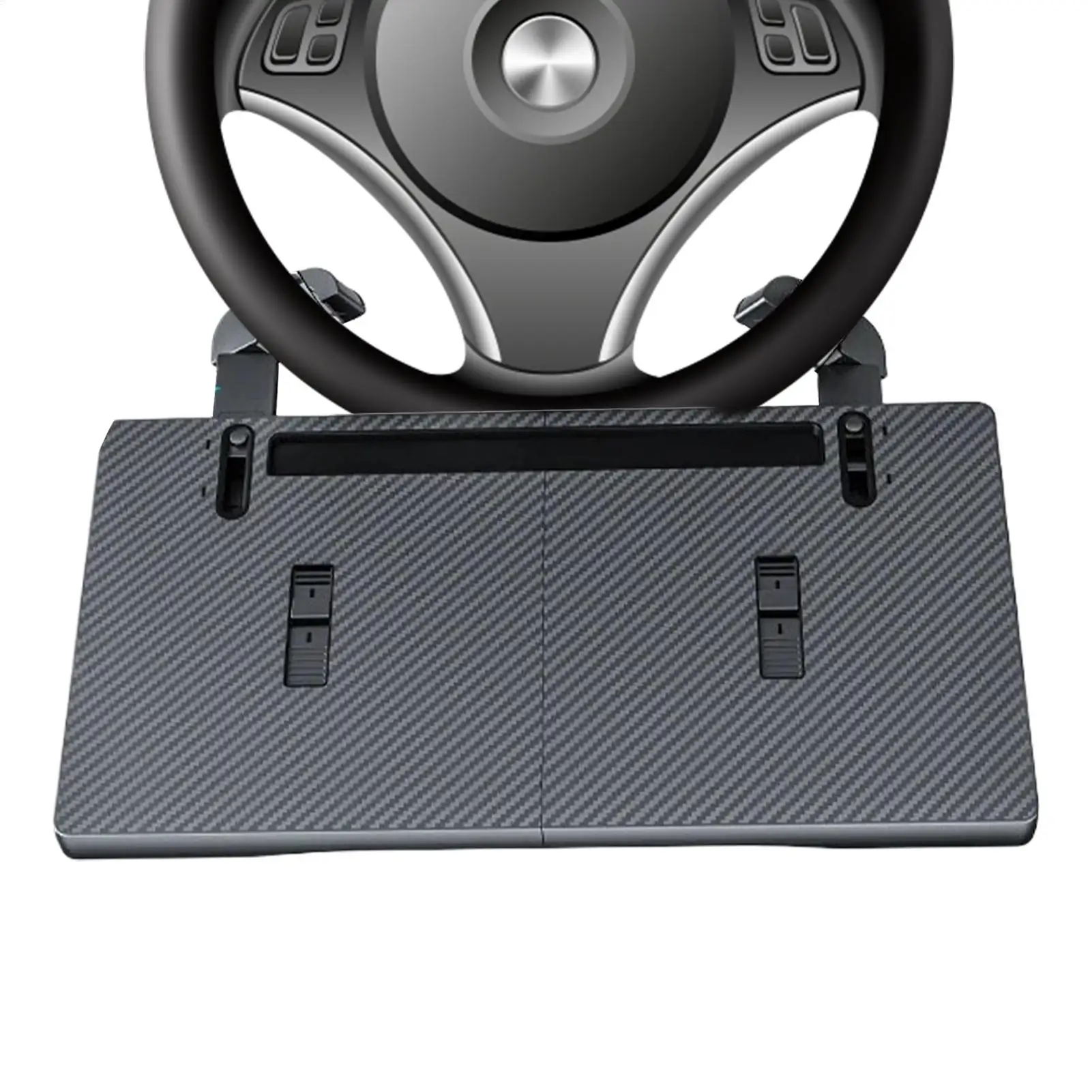 Car Steering Wheel Desk Vehicle Interior Clamp-On Desk Car Steering Wheel Laptop Holder For Snack Drinks Tablet Video Conference