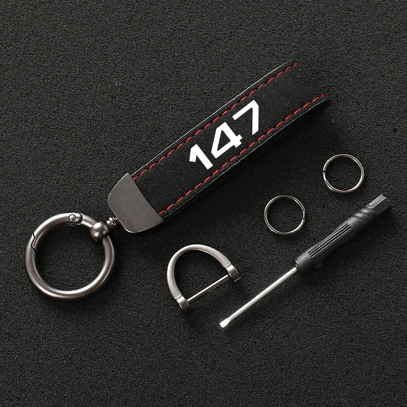 Suede Metal Buckle Car Keychain Business Gift with Logo keyring For Alfa Romeo 147 Car Accessories