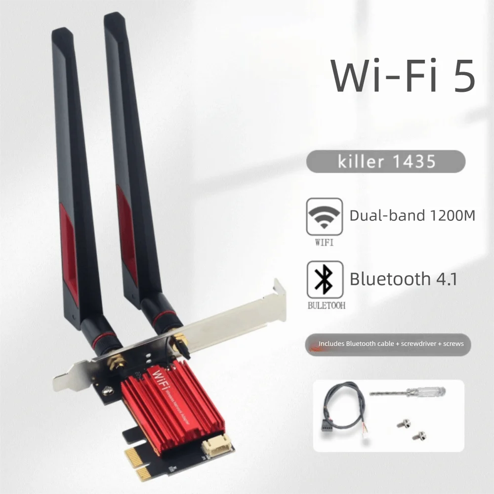 

Беспроводная сетевая карта Wi-Fi 5, двухдиапазонный адаптер AC1200 PCIE Wi-Fi, бесплатный USB-адаптер Wi-Fi 2,4G/5 ГГц для компьютера/телефона/планшета