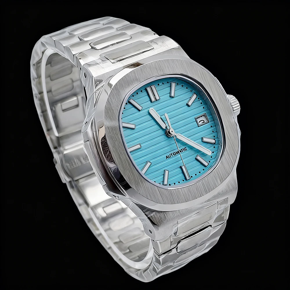 Venda quente relógio nh35 logotipo personalizado relógio masculino relógio de aço inoxidável vidro safira nh35 movimento acessórios relógio