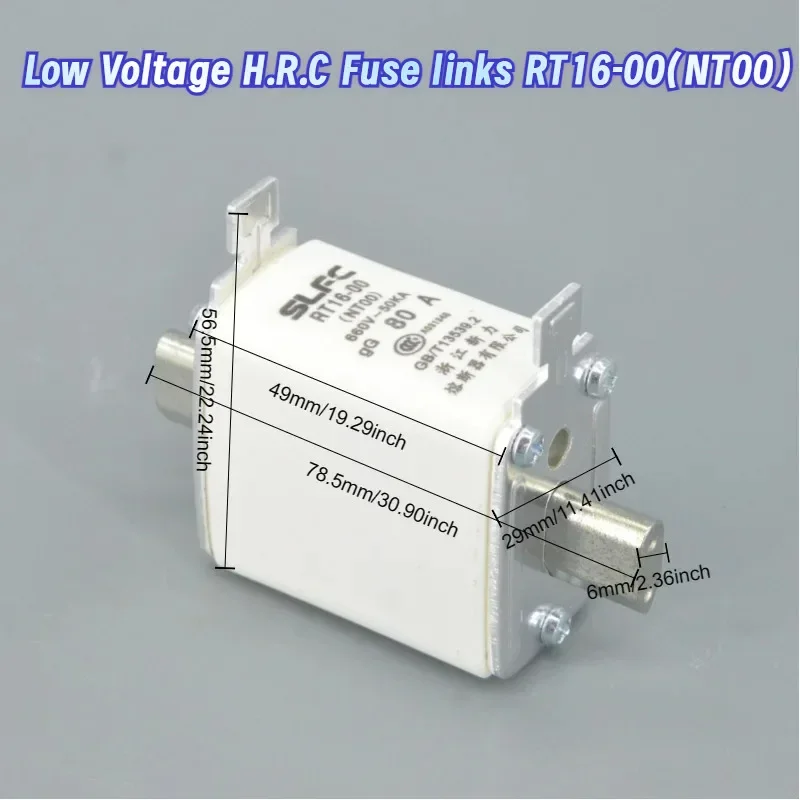 SLFC AC 660v~50ka 20A/32A/40A/50A/63A/80A/100A/125A/160A Low Voltage Fuse NT00 /RT16-00 Fuse Blade Fuses