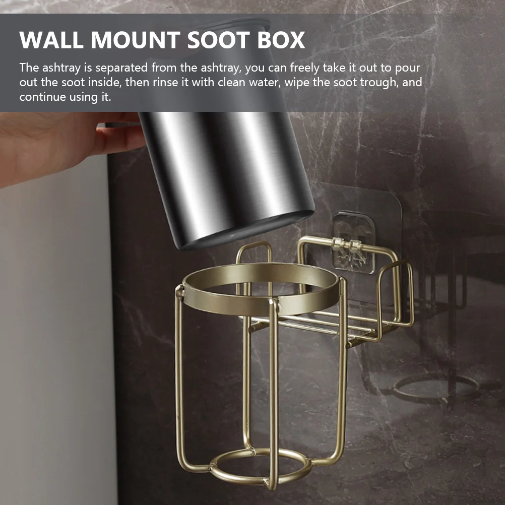 

Wall Mount Ashtray Stainless Steel Cigarette Holder Metal Office Moisture Proof Bathroom Washbasin Soot Box Lid
