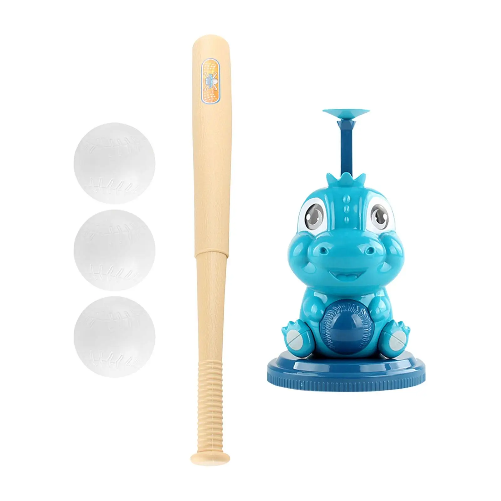 Kids Pitching Machine with Baseballs Cute Dinosaur Baseball Launcher for Children Girls Boys Kids Birthday Gifts Indoor Outdoor