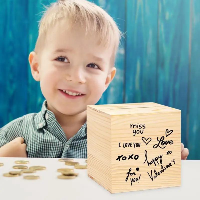 Money Saving Box Creative Saving Money Box Wooden Money Box Delicate Money Counter Bank Savings Challenge Box Money Saver For