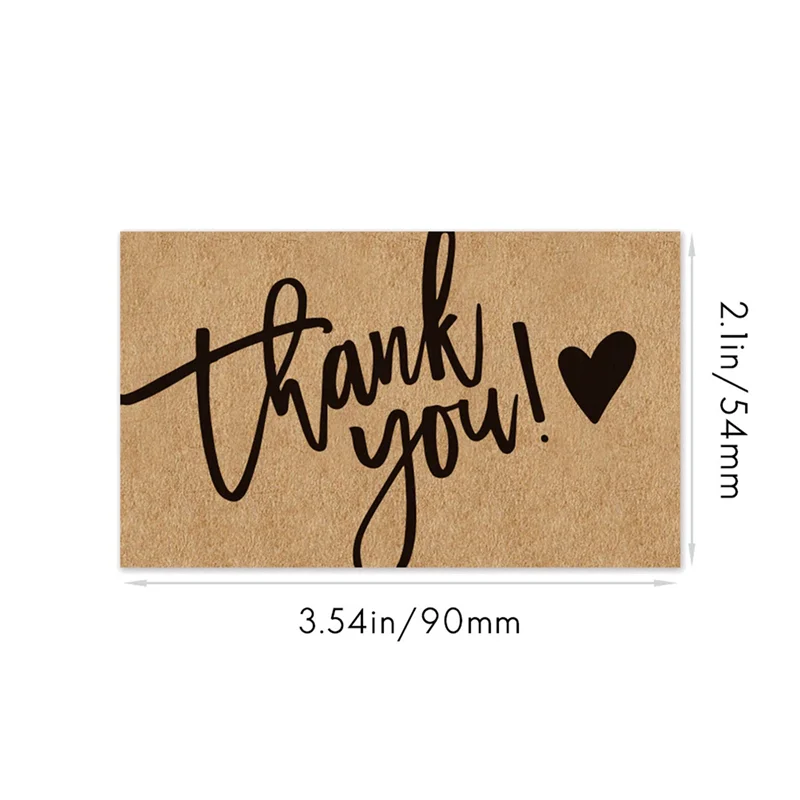 AM-360 Pcs Exquisite Kraft Paper Thank You Cards ,For Small Business Appreciation Card Gift Decoration Cards