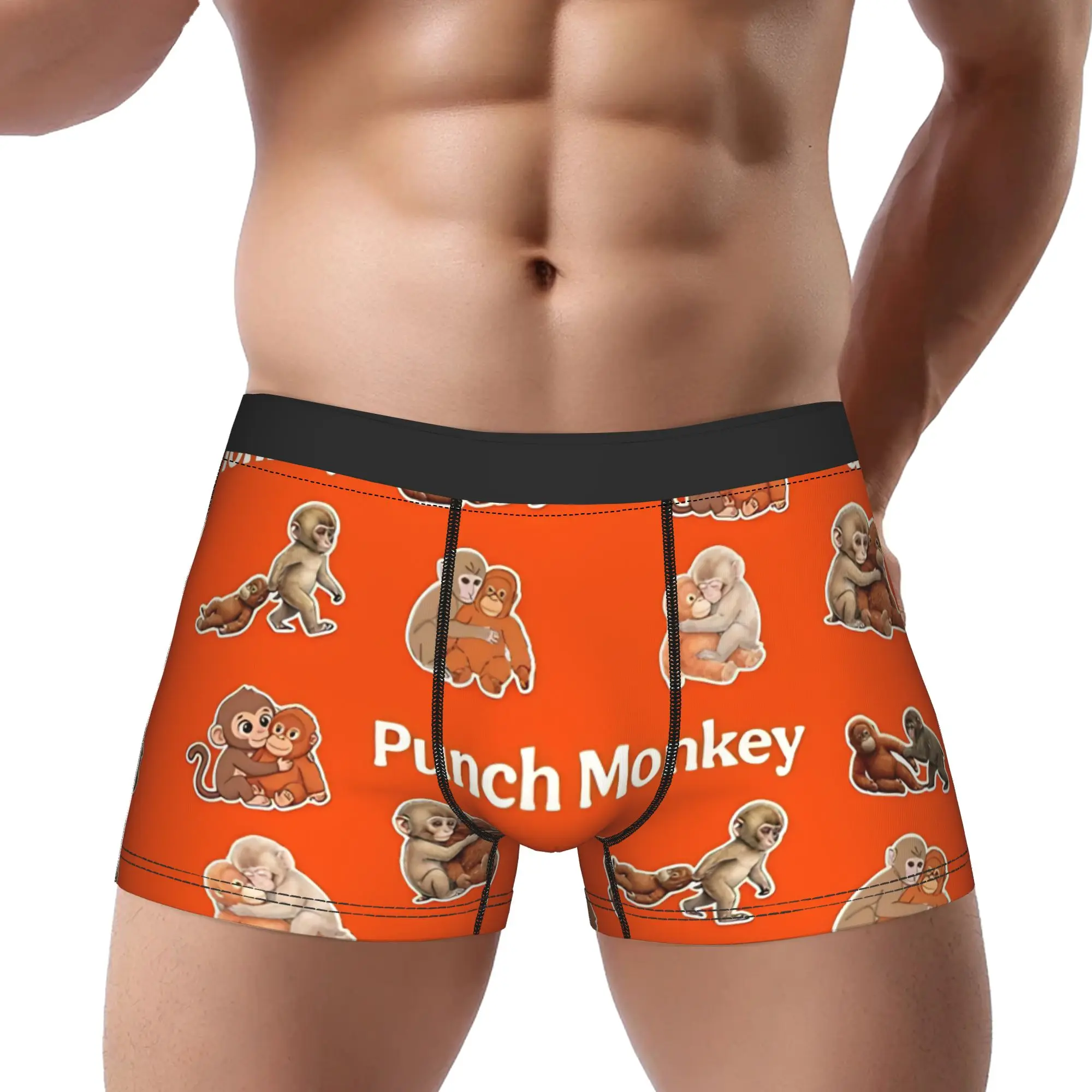 

Трусы-боксеры Punch Monkey: дышащие мужские трусы с принтом, шорты-боксеры