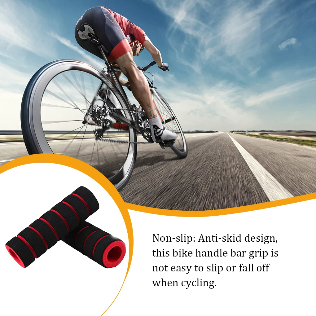 2Pcs Bicycle Grips MTB Sponge Handlebar Cover Grips Anti-skid Shock-absorbing Soft Bike Grips Ultraight Cycling Handlebar Sleeve