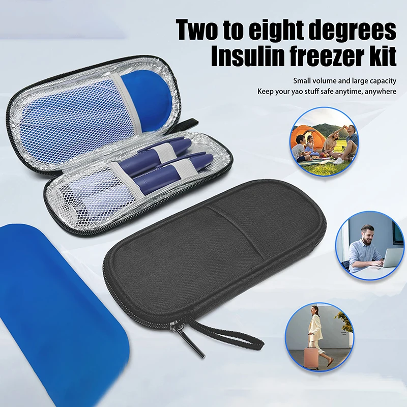 Portable Insulin Cooling Bag Glaciated Cold Storage Bag Medicine Travel Pocket Cooler Pen Bag Pack Drug Freezer For Diabetes