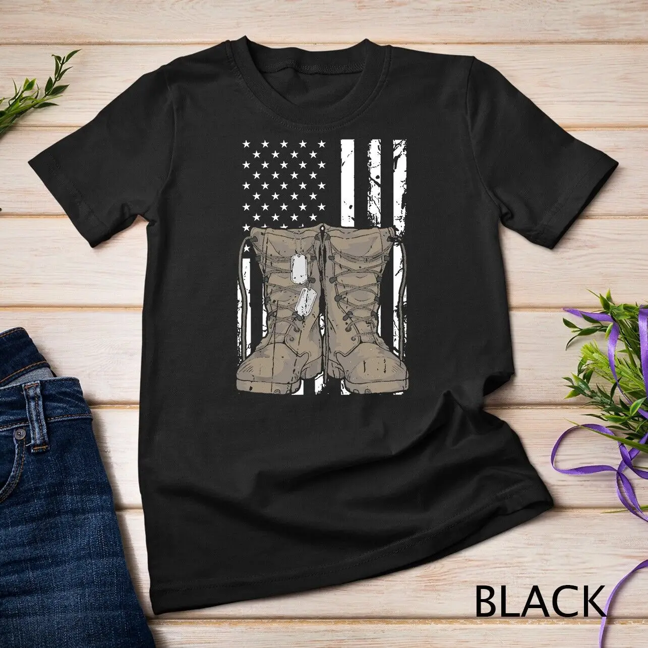 

USA Flag American Patriotic Armed Forces Memorial Day T-Shirt Unisex T-shirt