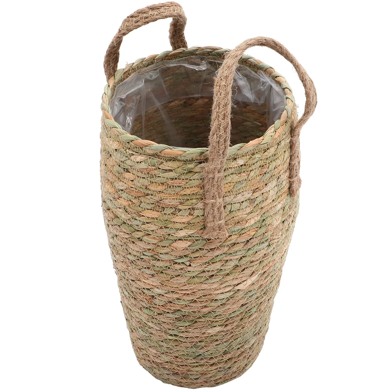 Woven Flower Basket Moderate Size Decorative Plant Pot Indoor Storage Basket Multi-Purpose Wicker Plant Container for Home Decor
