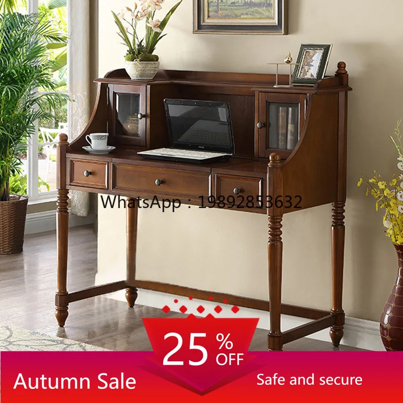

LYY Solid Wood Dressing Table Makeup Table Desk Integrated Flip Cover Bedroom Desk