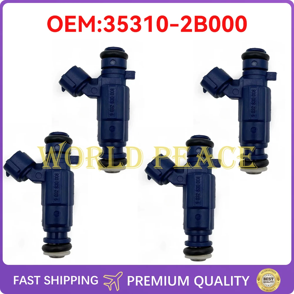 4 Pcs Fuel Injector 35310-2B000  for Kia Hyundai  1.4L 1.6L 0280157174 G4FA G4FG G4FC 353102B000