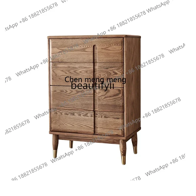 X Solid wood simple modern living room TV cabinet next to side cabinet bedroom bedside storage chest