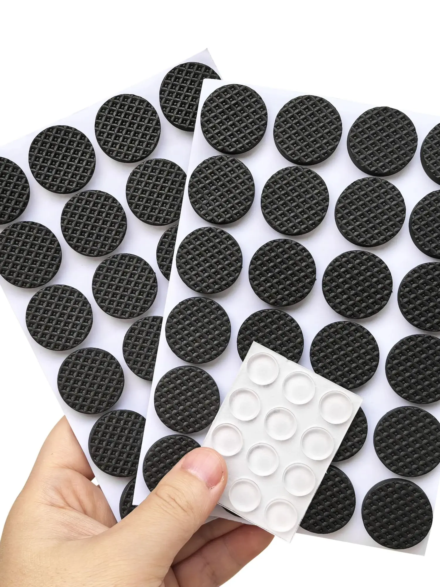 Coussinets de protection de sol pour meubles, 60 pièces, 48 pièces, coussinets auto-adhésifs EVA pour pieds de chaise, 22/25mm et 12 tampons transparents en Silicone 12mm