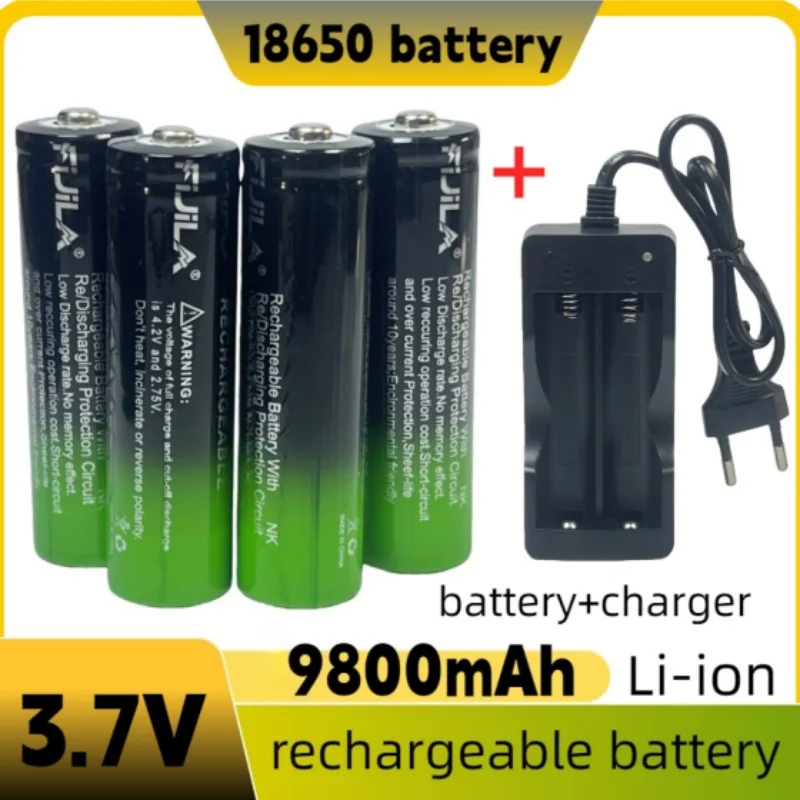 2025 nouvelle vente chaude 18650 3.7 V 9800 mAh batterie Lithium-Ion Rechargeable avec chargeur pour Microphone, appareils informatiques