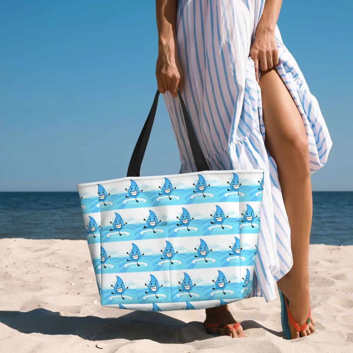 

Battle For Dream Island BFDI Teardrop Beach Tote Bag Sport Gym Yoga Duffle Large Tote Bag Women Travel Bag Fitness bag
