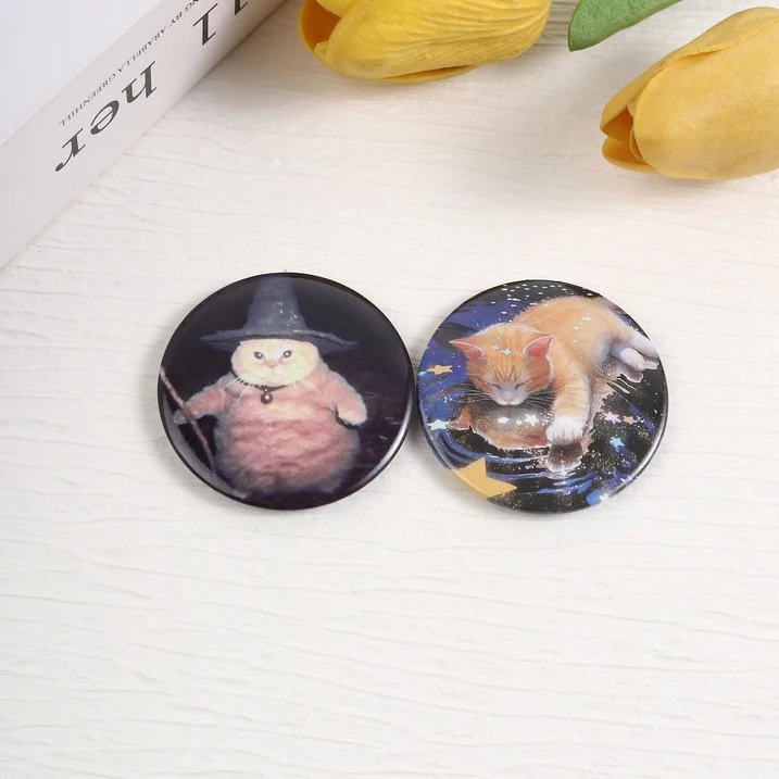 Violin Cat Math Formula Cat Wizard Cat Tinplate Soft Button Pin Cute Anime Meowzer Band Cat Brooch Lapel Bag Badge Jewelry Gift