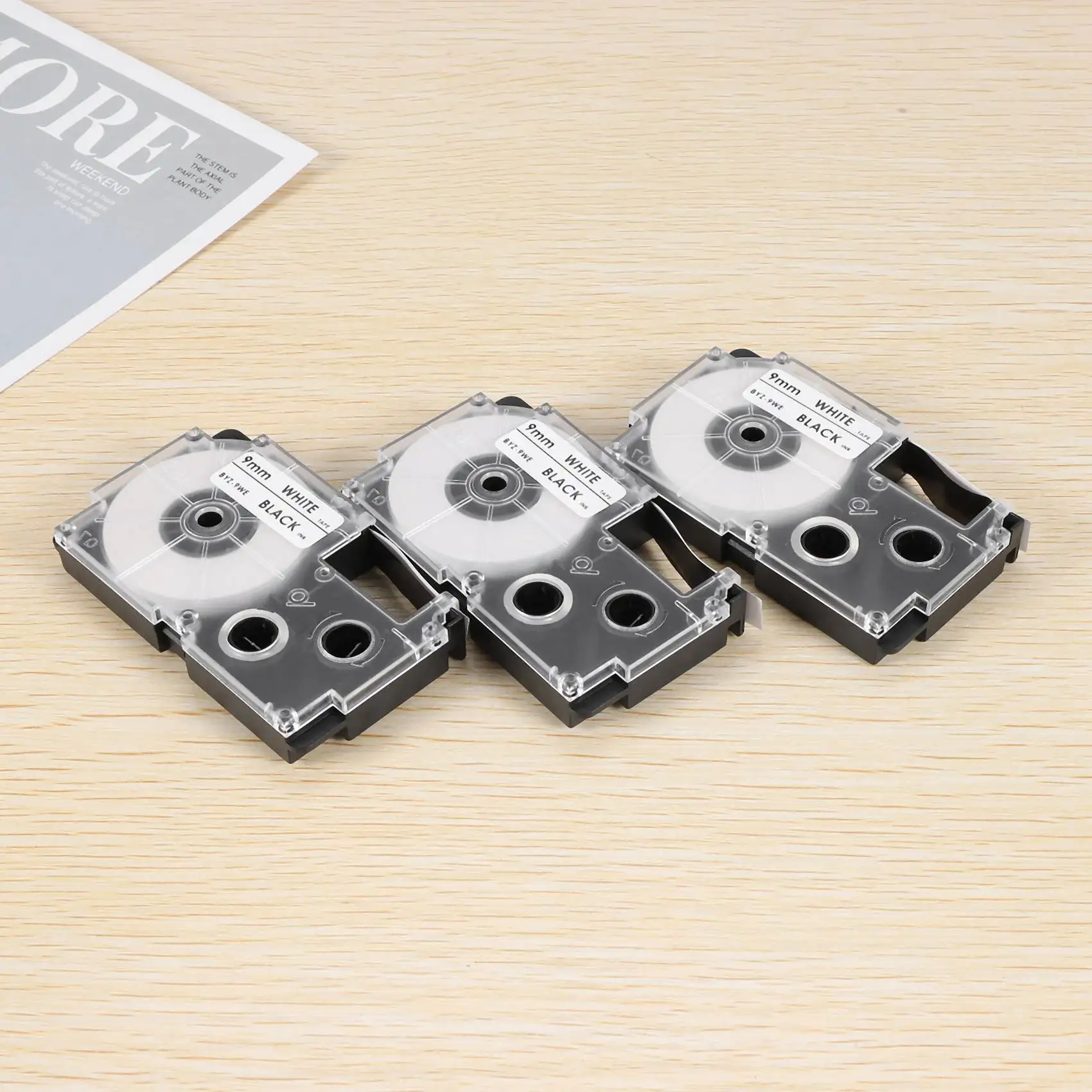 Efficient 3 Pack 9Mm Black On White Label Tape Label Maker Compatible With KL-120, KL-60, KL-100, KL750B, KL750, KL7200 Label Ma