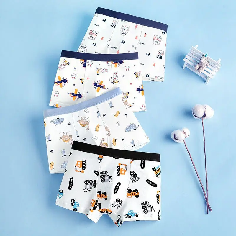 

Boys' Underwear, Cotton Summer Four Cornered Shorts, Children's Cotton Big Pants, Boys' Flat Bottom Shorts, Thin Design