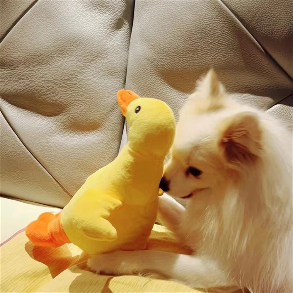 Cute Plush Duck Pet Chew Toys Bite Resistant Squeaky Sound Dog Toy Cat Puppy Sleeping Toys Indoor Small Dogs Interactive Toy