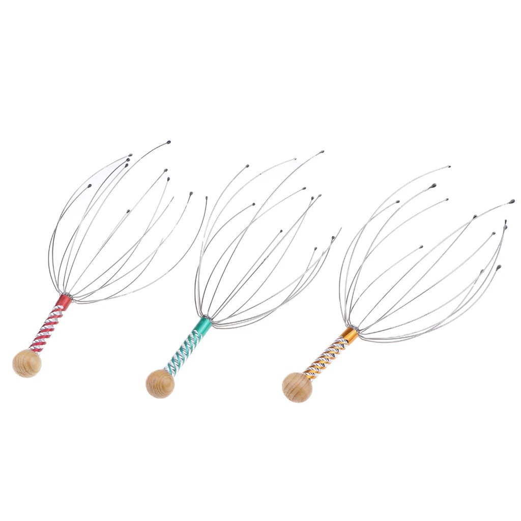 Scalp Massager Hand Held Therapeutic Head Scratcher Steel Wire Head Massager image 5