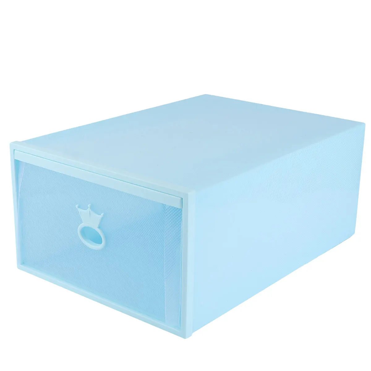 

Shoe Case Box Clear Container with Lid Pull Storage Containers Organizer Blue Shoes Boxes Plastic