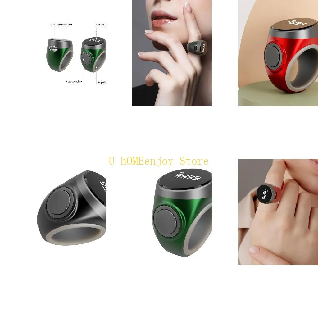 

B0KF Advanced Digital Tally Rings Counter For Prayer Tracking Mindfulness Statistics